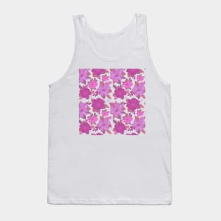 Pink Flowers and leaves Tank Top